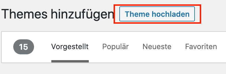 Wordpress Theme hochladen