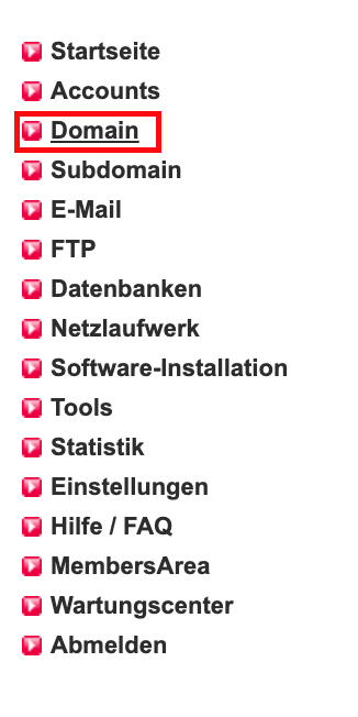 KAS ALL Inkl Domain auswählen