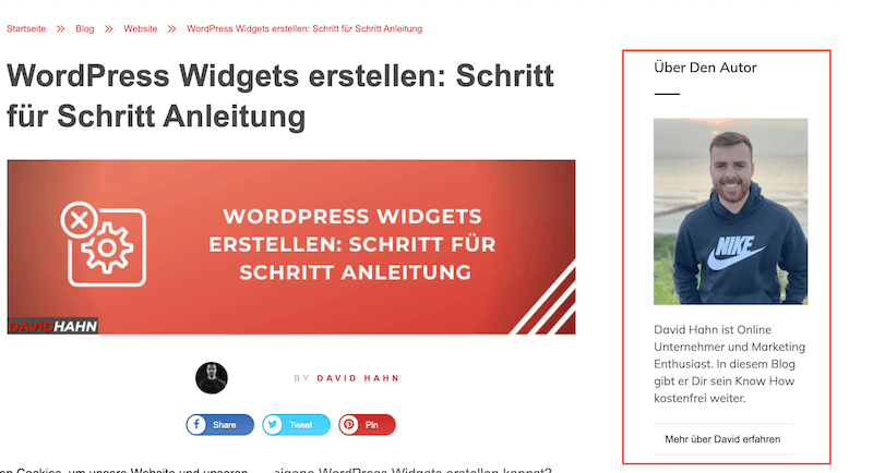 Wordpress Widget Beispiel
