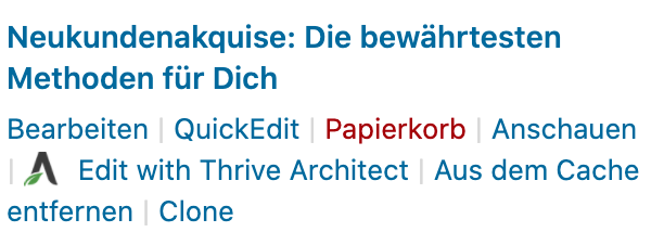 Wordpress Beitrag löschen