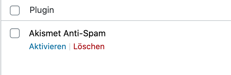 Wordpress Plugin löschen