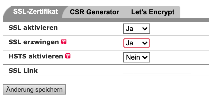 SSL Zertifikat erzwingen ALL INKL